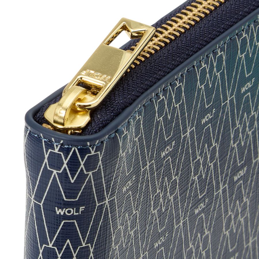 Signature Zip Wallet Blue