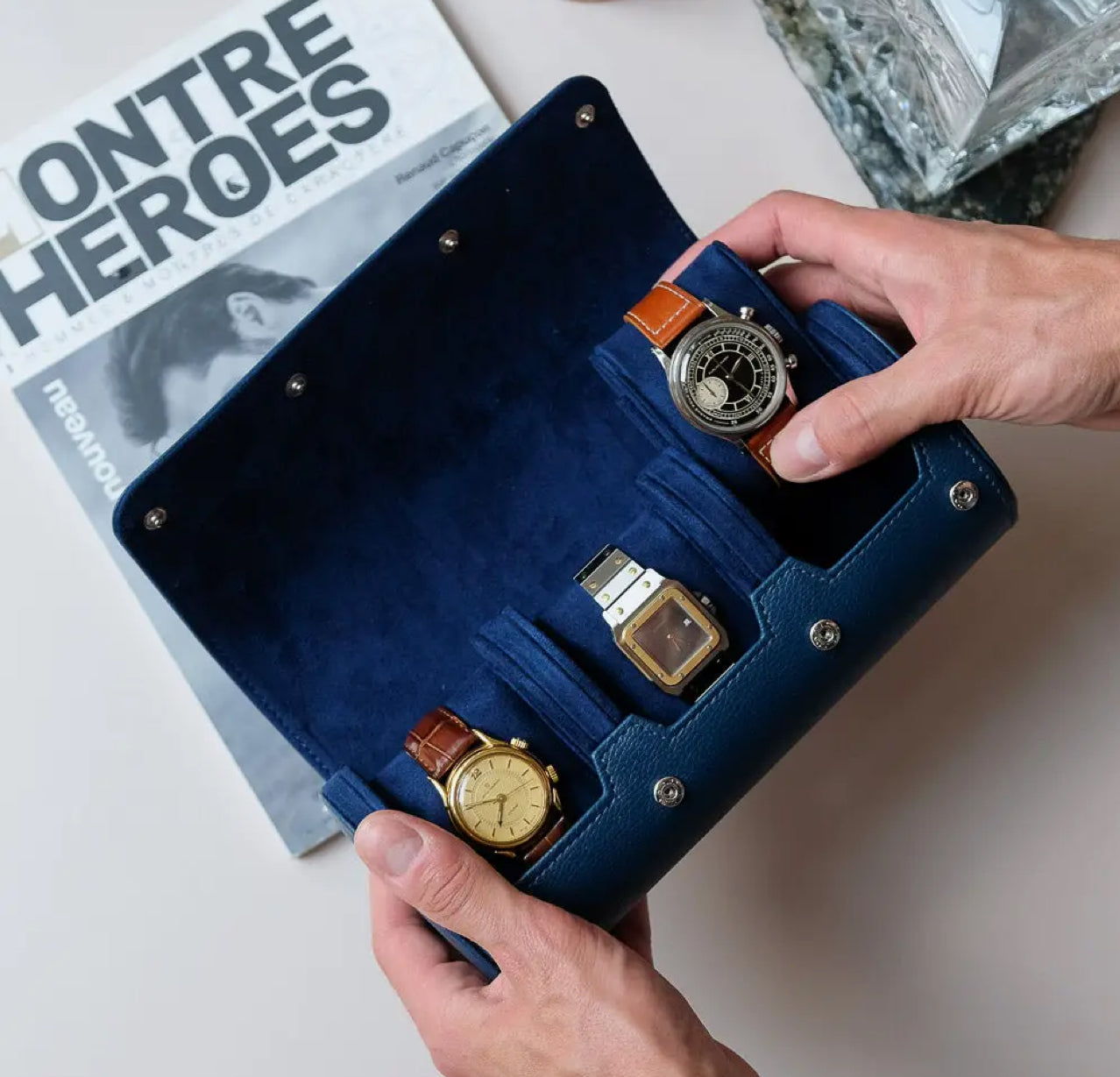„Leather Three“ Uhren Reise Box