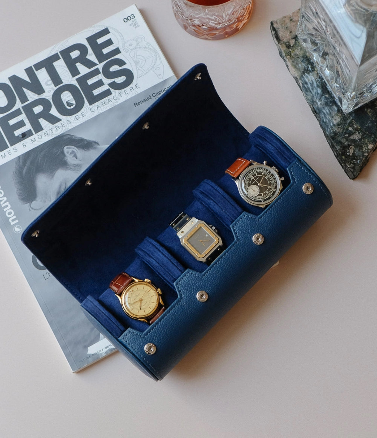 „Leather Three“ Uhren Reise Box