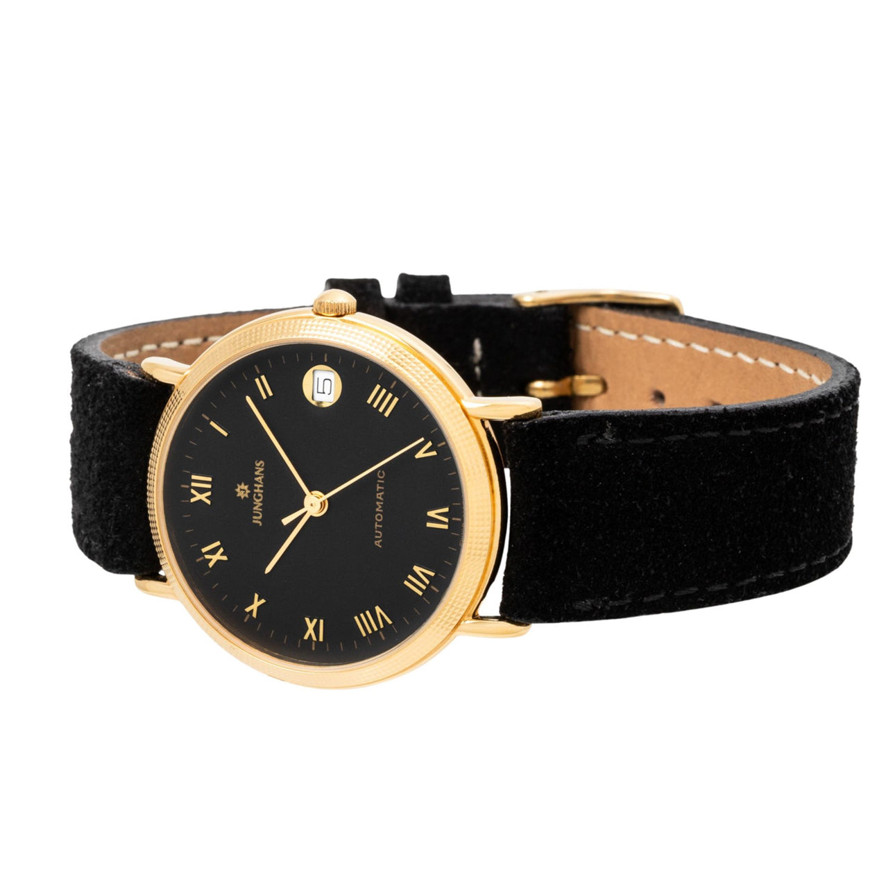 Junghans Automatic | Kaliber ETA 2892-2 | Goldfarbenes Gehäuse | Schwarzes Zifferblatt