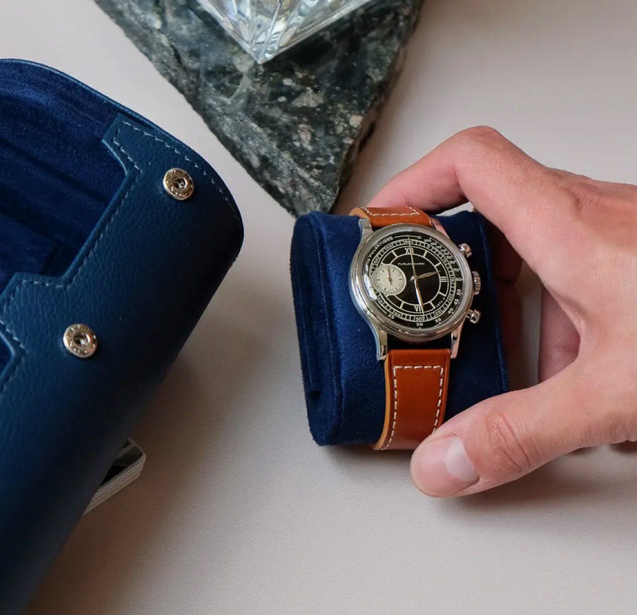 „Leather Three“ Uhren Reise Box