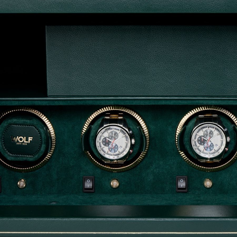 The Den 4 Piece Watch Winder Safe Green