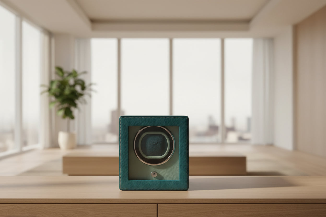 CUB SINGLE WATCH WINDER WITH COVER SELTZER TEAL / MINT
