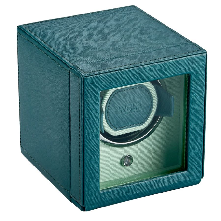 CUB SINGLE WATCH WINDER WITH COVER SELTZER TEAL / MINT