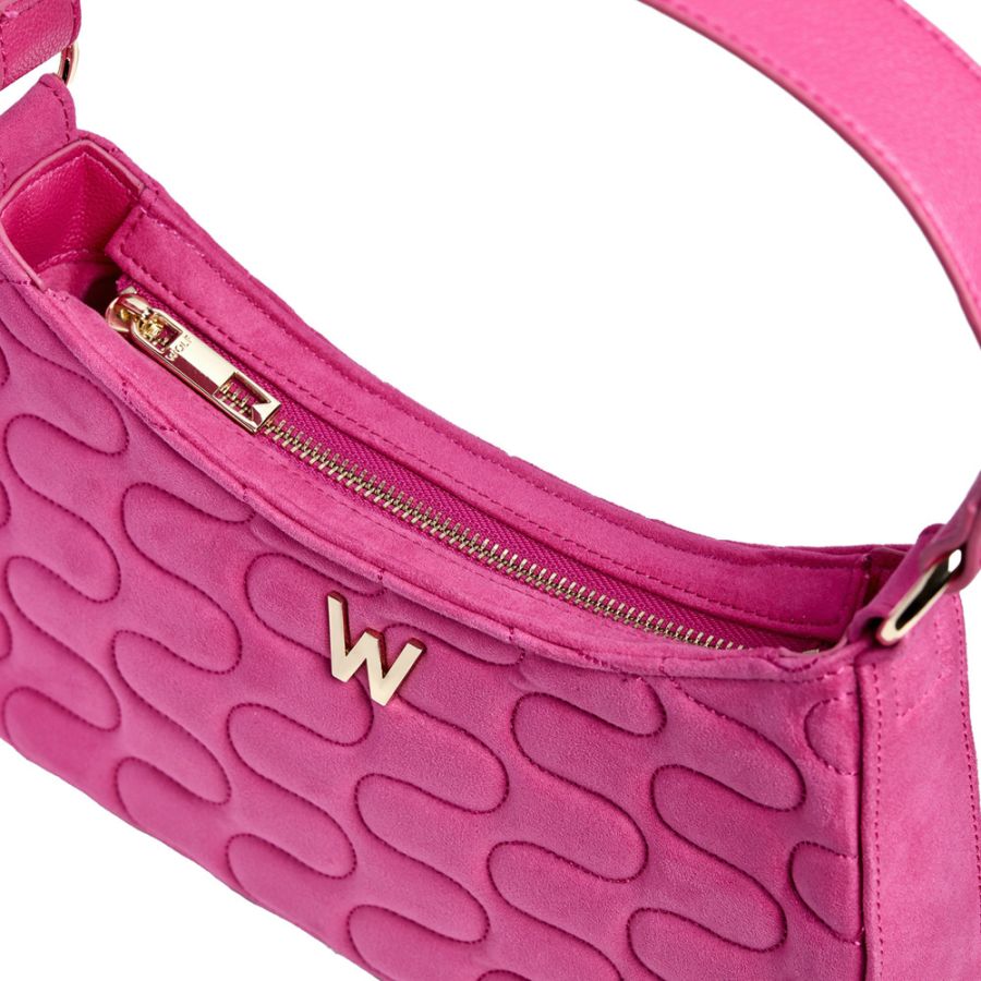 Mimi Swirl Shoulder Bag with Scarf Pink Flash