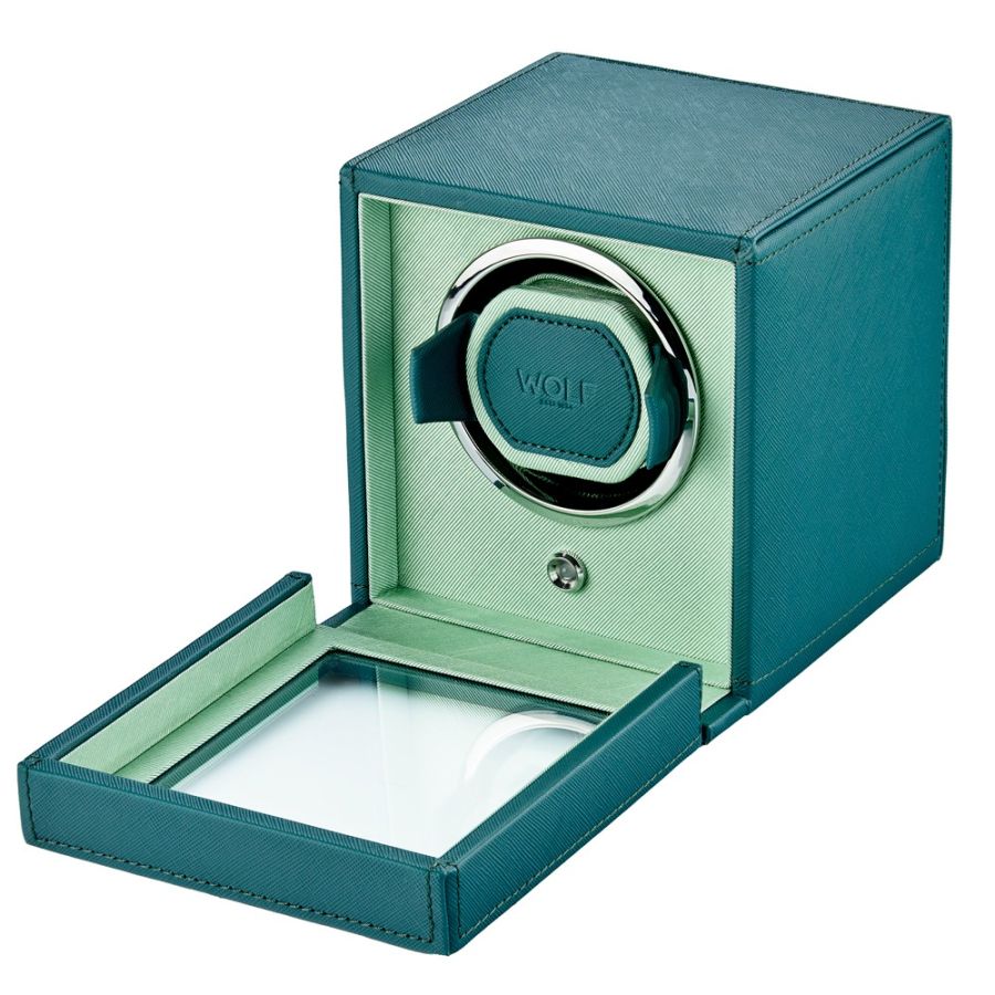 CUB SINGLE WATCH WINDER WITH COVER SELTZER TEAL / MINT