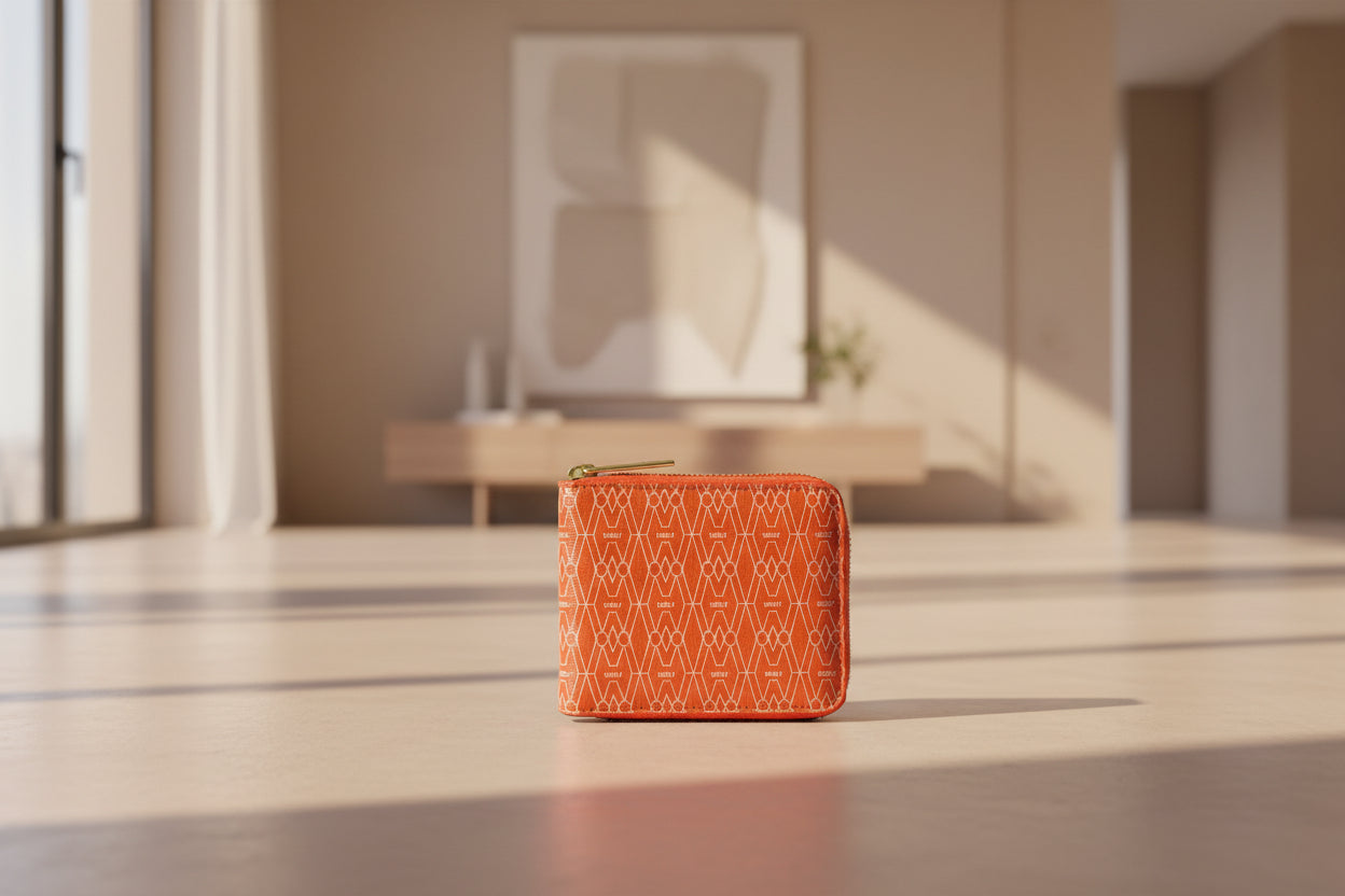 Signature Zip Wallet Orange