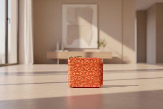 Signature Zip Wallet Orange