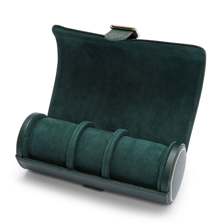 TRAVEL BRITISH RACING TRIPLE WATCH ROLL GREEN