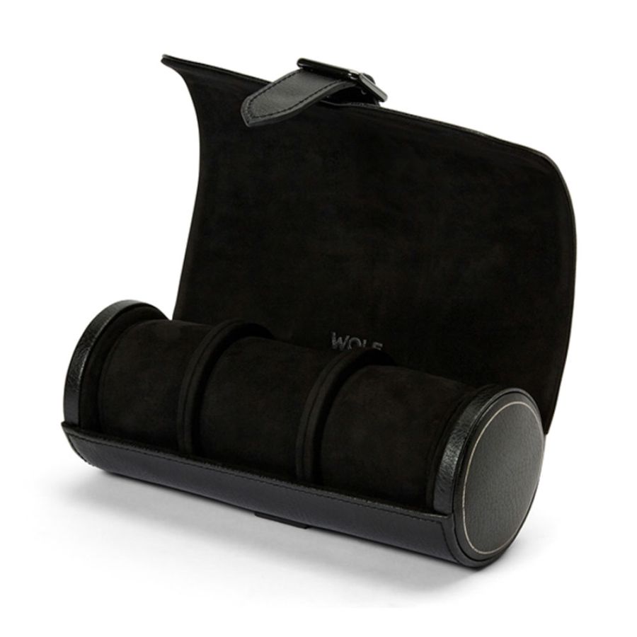 TRAVEL BRITISH RACING TRIPLE WATCH ROLL BLACK