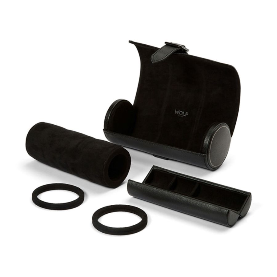 TRAVEL BRITISH RACING TRIPLE WATCH ROLL BLACK