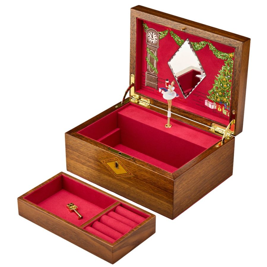 Ballet Musical Jewellery Box – Nutcracker Walnut Wood