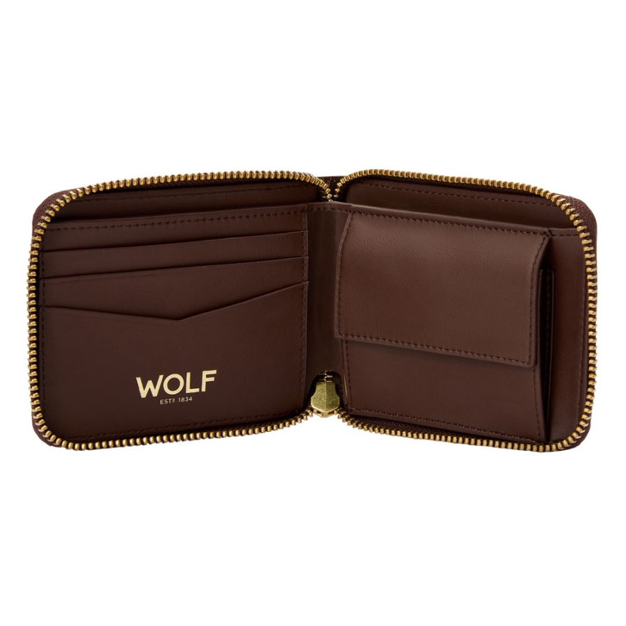 Signature Zip Wallet Brown