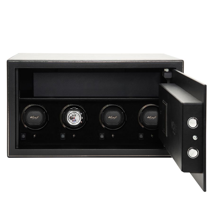 The Den 4 Piece Watch Winder Safe Black