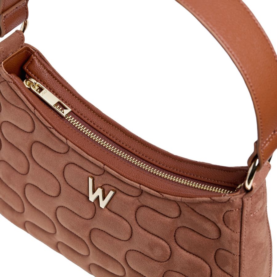 Mimi Swirl Shoulder Bag with Scarf Nutshell Brown