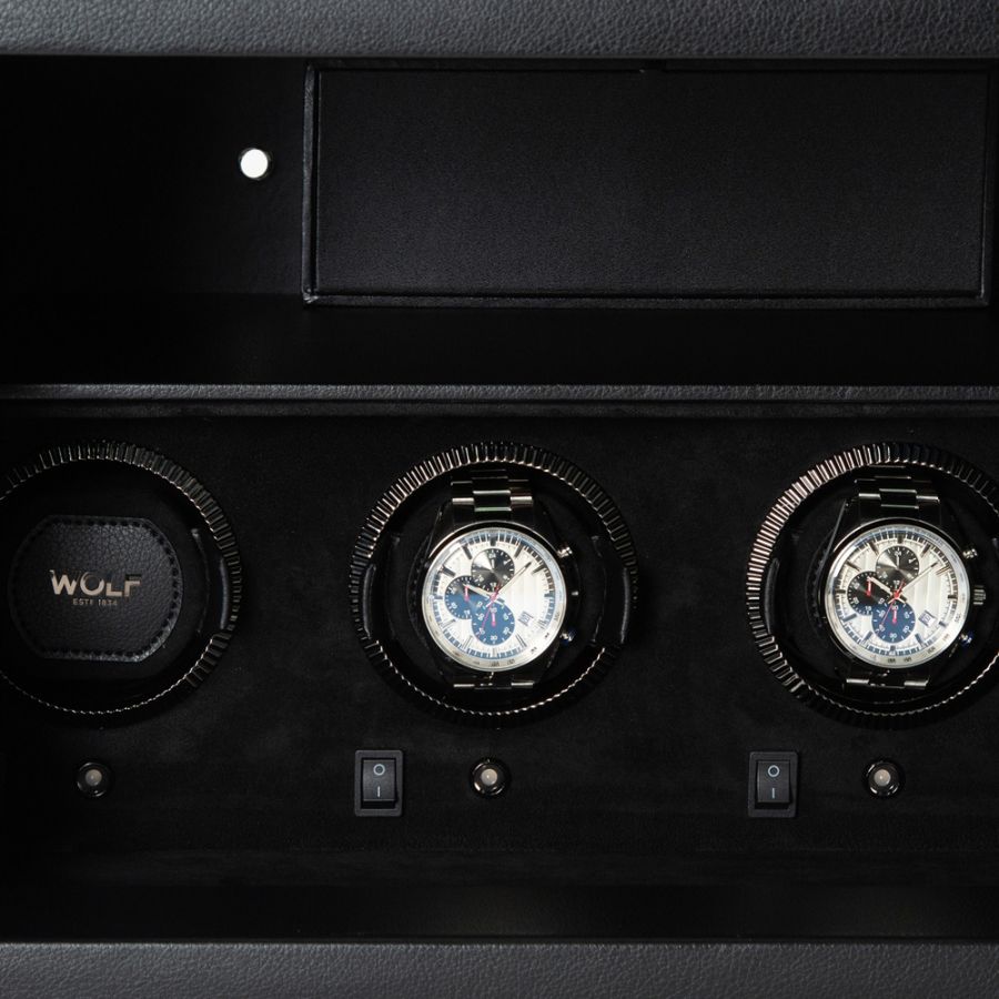 The Den 4 Piece Watch Winder Safe Black