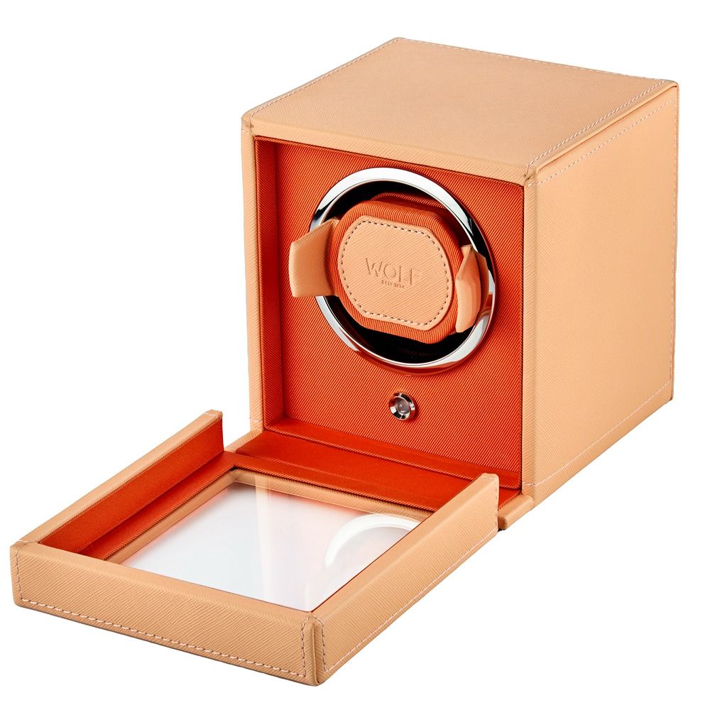CUB SINGLE WATCH WINDER WITH COVER SELTZER ORANGE / PEACH