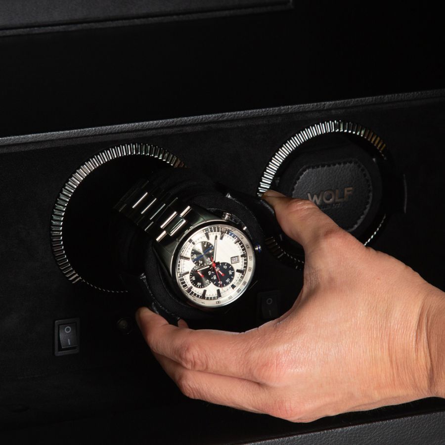 The Den 4 Piece Watch Winder Safe Black