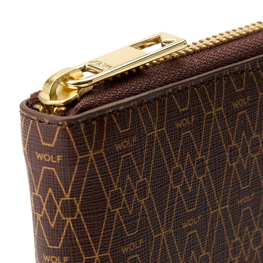 Signature Zip Wallet Brown