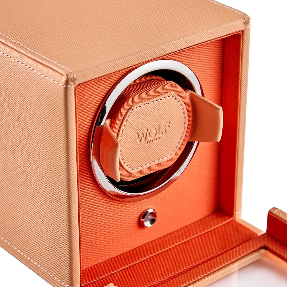CUB SINGLE WATCH WINDER WITH COVER SELTZER ORANGE / PEACH