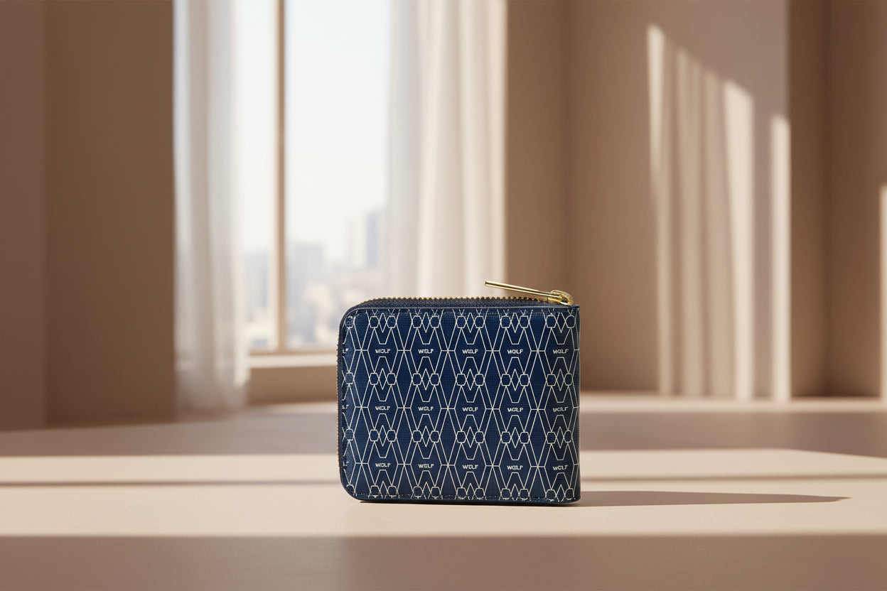 Signature Zip Wallet Blue