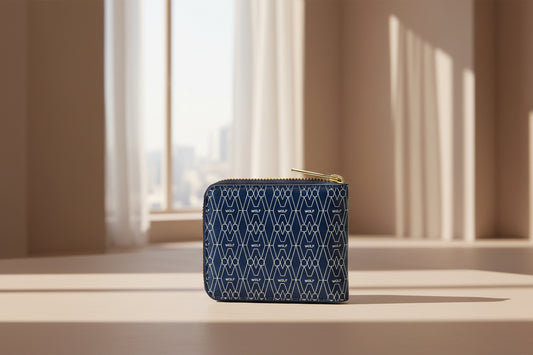 Signature Zip Wallet Blue