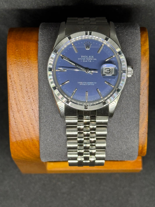 Rolex Oyster Perpetual Date Ref. 15010 | Blaues Zifferblatt | Jubilé Band | Baujahr 1986