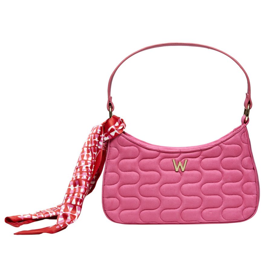 Mimi Swirl Shoulder Bag with Scarf Pink Flash
