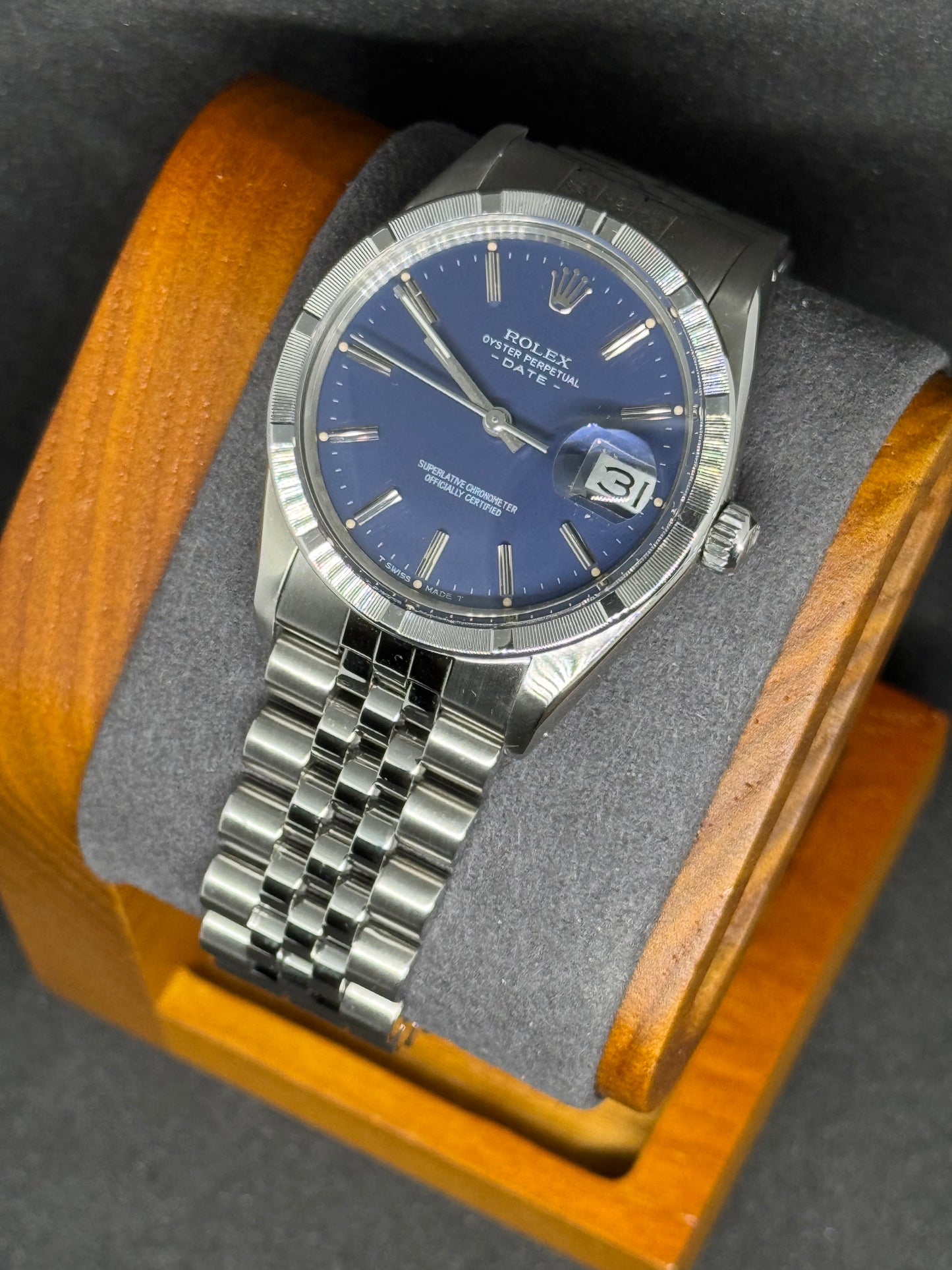 Rolex Oyster Perpetual Date Ref. 15010 | Blaues Zifferblatt | Jubilé Band | Baujahr 1986