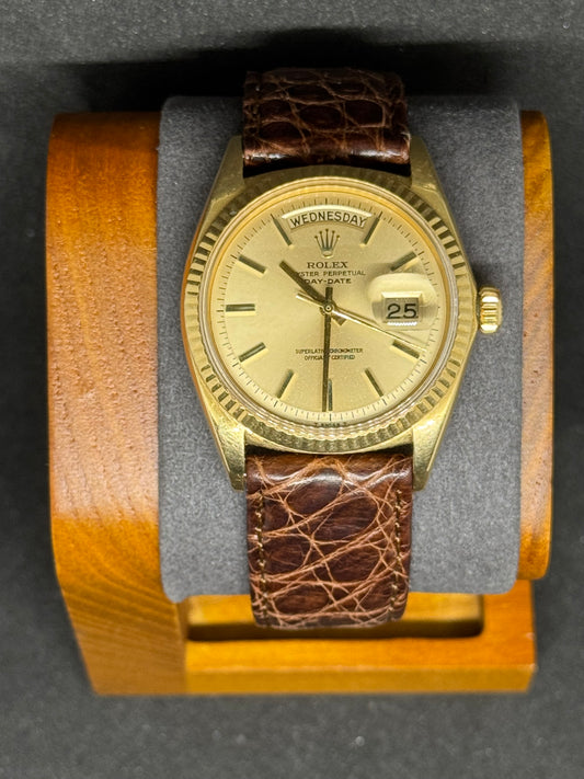 Rolex Day-Date 36 Ref. 1803 | 18K Gelbgold | Krokodillederarmband